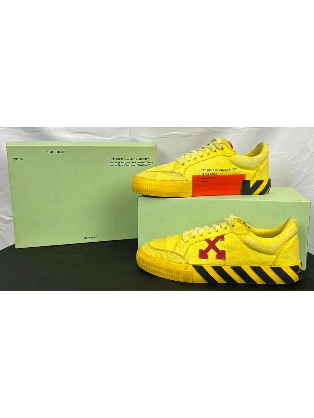 OFF WHITE Low Vulcanized Yellow Red Men's Size 40 Shoes